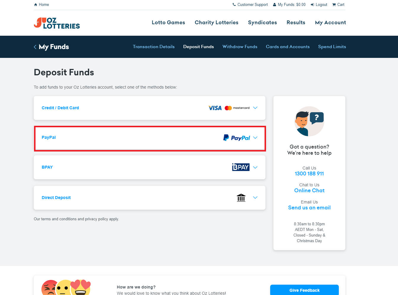 How do I use PayPal to deposit/withdraw funds? Help Centre